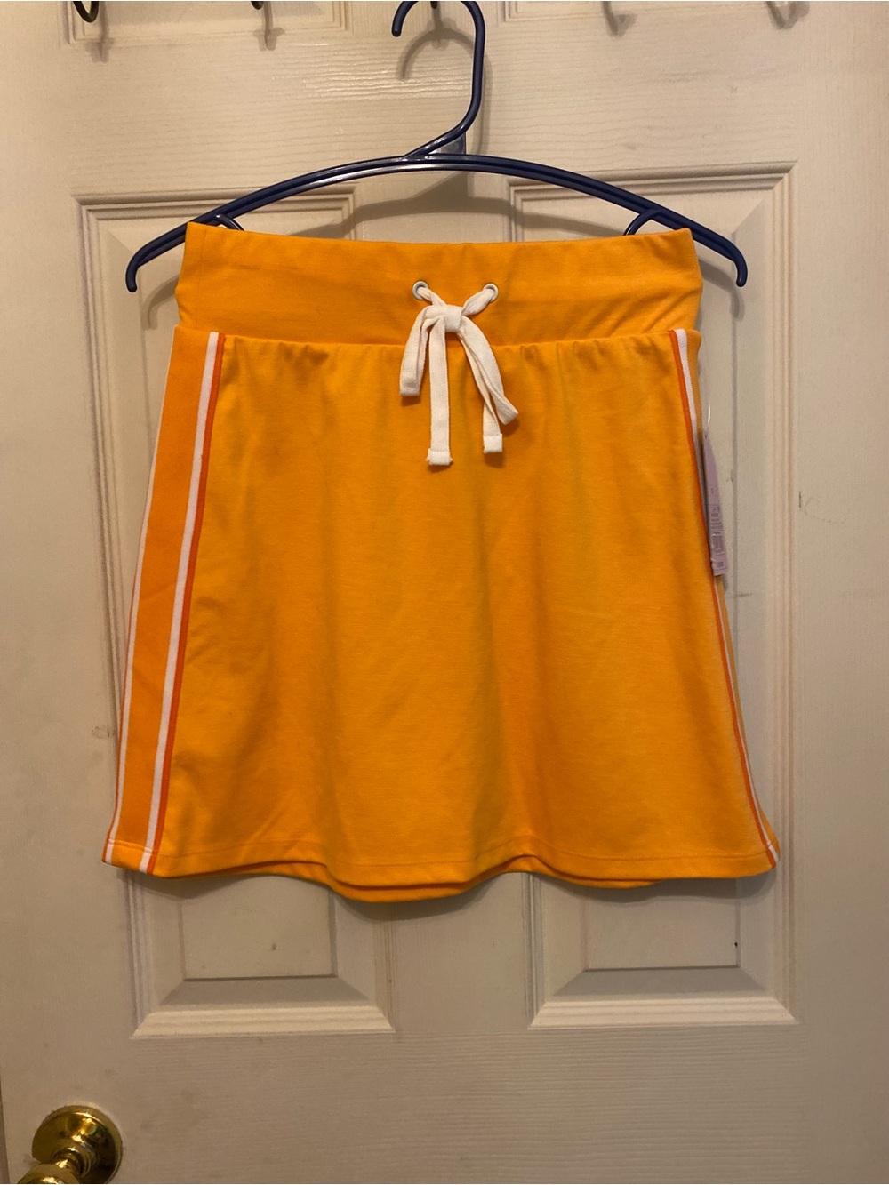 Women's Orange Drawstring Athletic Skirt